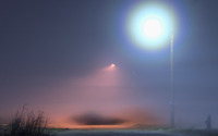 Street light above the foggy path wallpaper 1920x1200 jpg