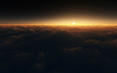 Sunset above the clouds Wallpaper