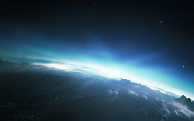 Bright light behind the planet [3] wallpaper