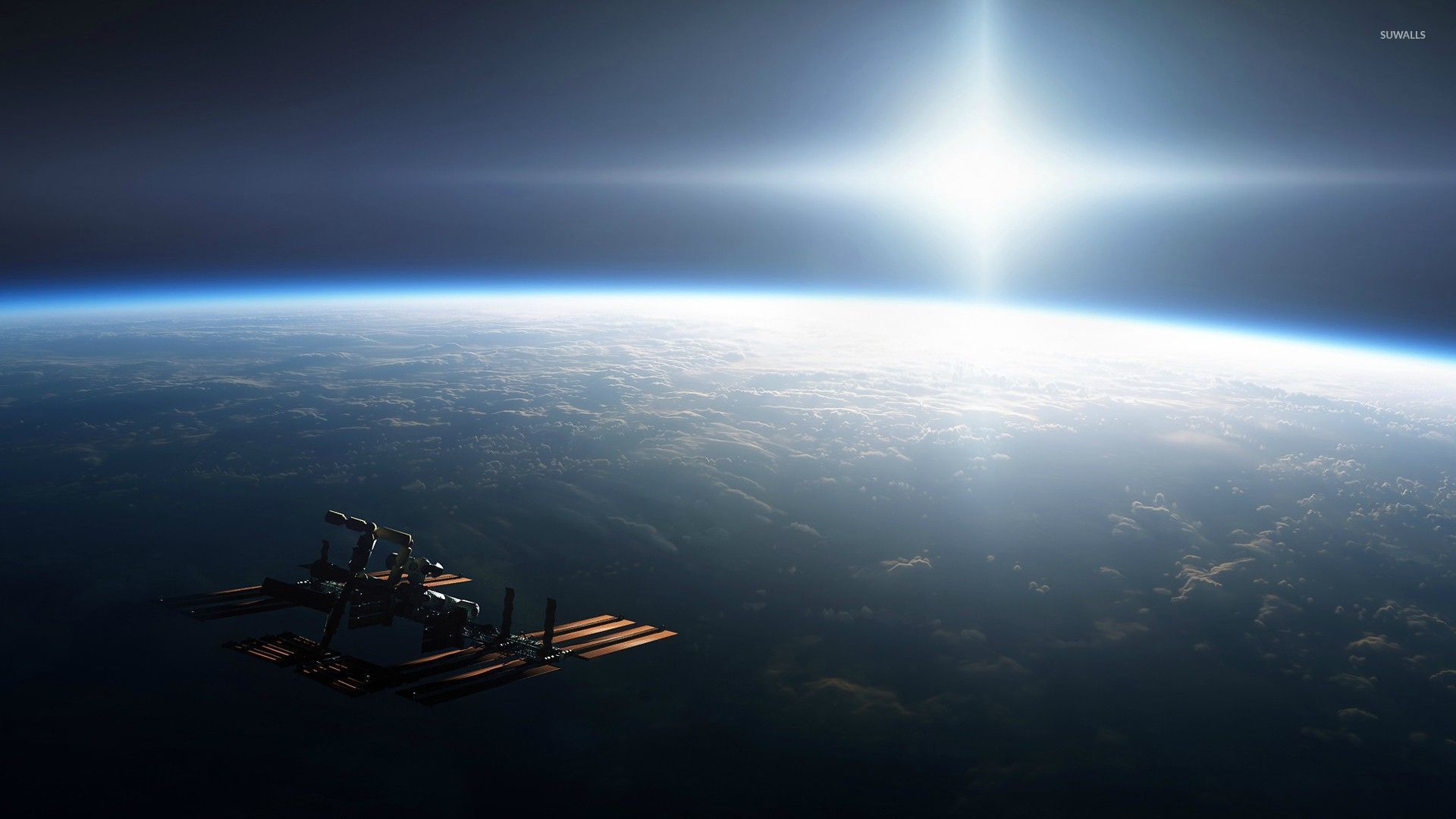 International Space Station orbiting Earth wallpaper - Space wallpapers