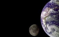 Moon and Earth wallpaper 2560x1600 jpg