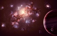 Nebula and planets [5] wallpaper 2560x1600 jpg