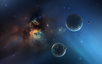 Nebula and planets [2] wallpaper 2560x1600 jpg