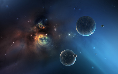 Nebula and planets [2] wallpaper
