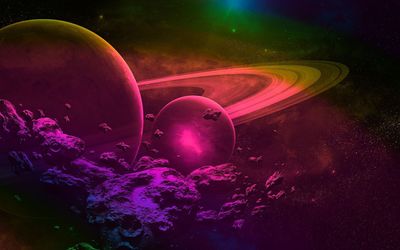 Pink and purple space Wallpaper