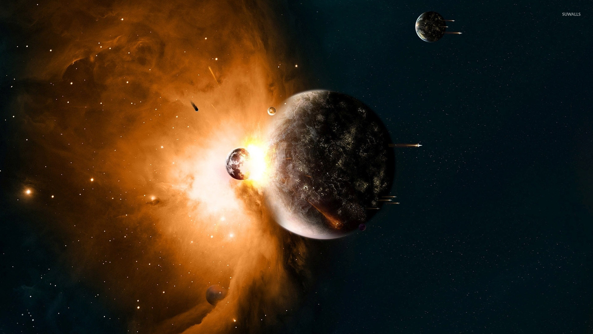 Planets collide wallpaper - Space wallpapers - #34195