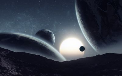 Planets guarded by sun wallpaper