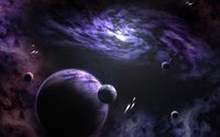 Planets in the purple universe wallpaper 1920x1200 jpg