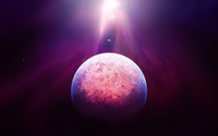 Purple light above the planet wallpaper 2560x1600 jpg