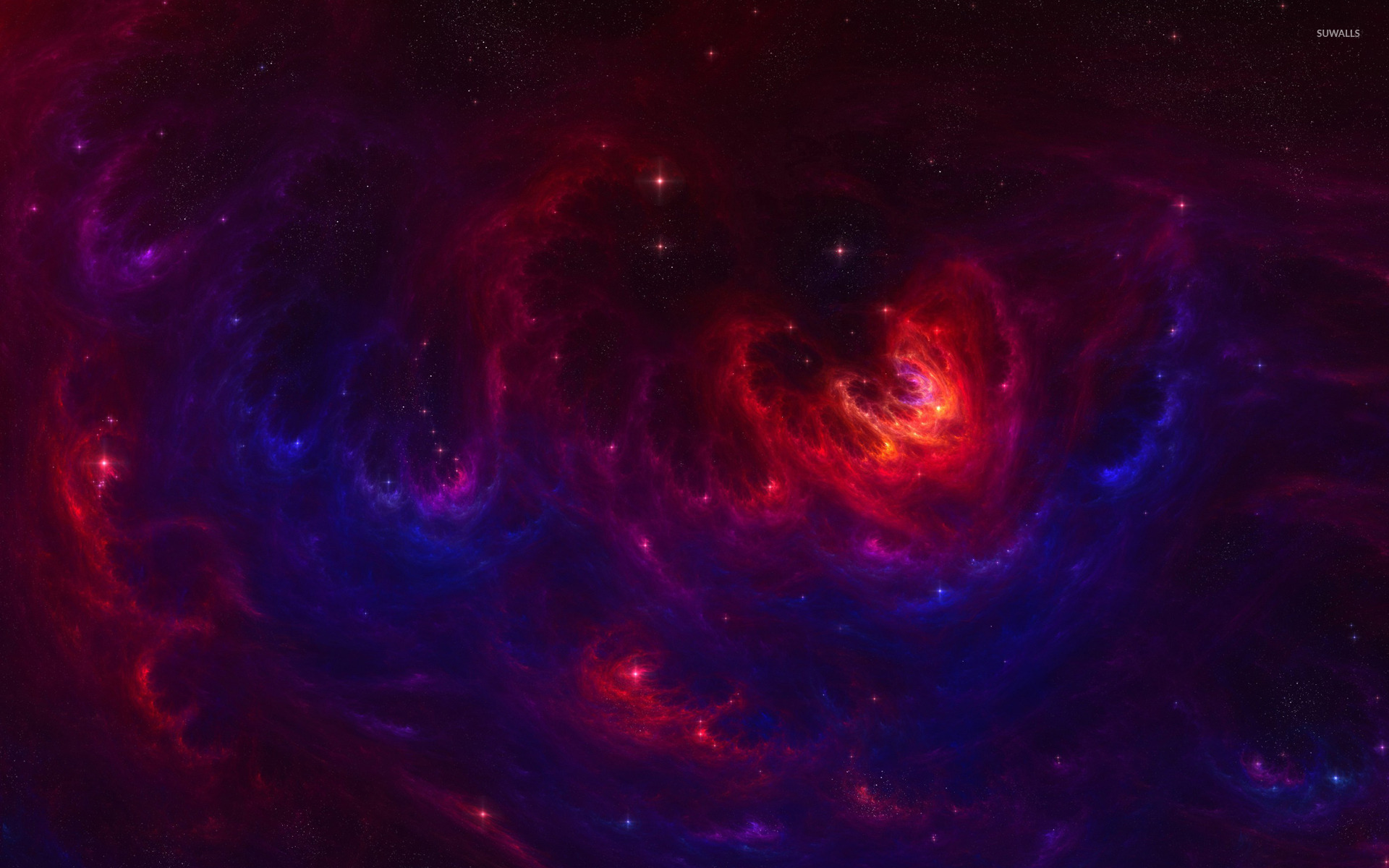 Red And Blue Nebula Wallpaper Space Wallpapers