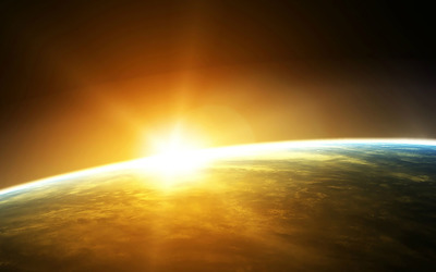 Sunrise from space wallpaper