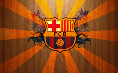 FC Barcelona on wooden background wallpaper