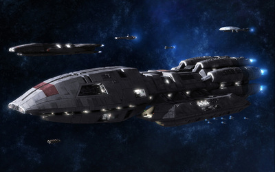 Battleships in Battlestar Galactica wallpaper