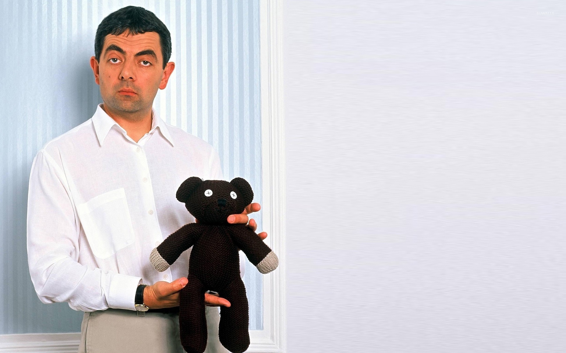 mr bean with his teddy