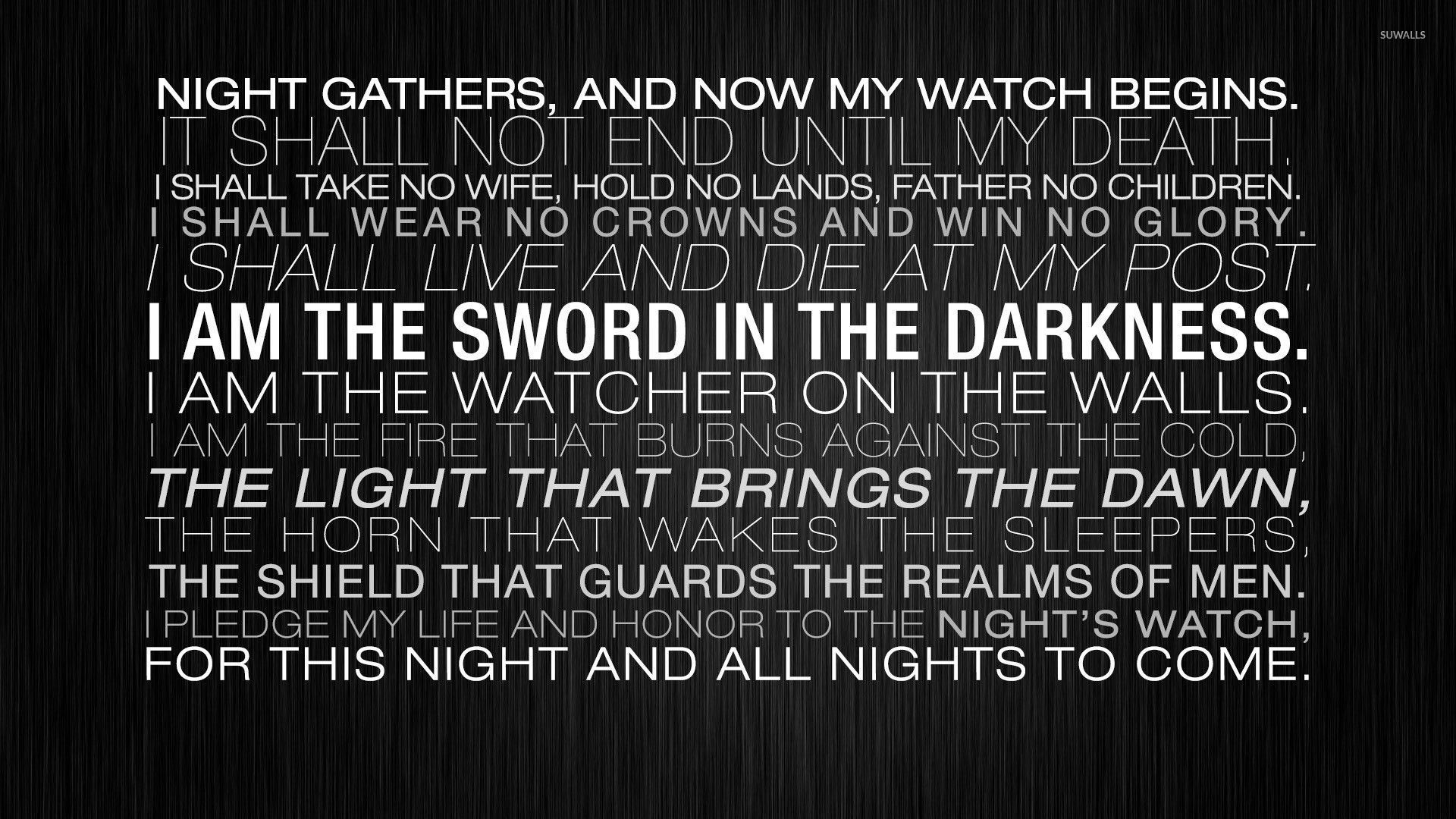 Game Of Thrones Nights Watch Wallpaper