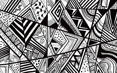 Black and white doodle wallpaper