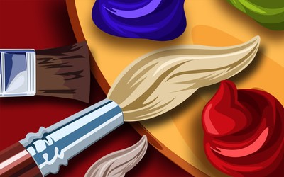 Brushes and paint wallpaper