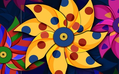 Colorful pinwheels wallpaper
