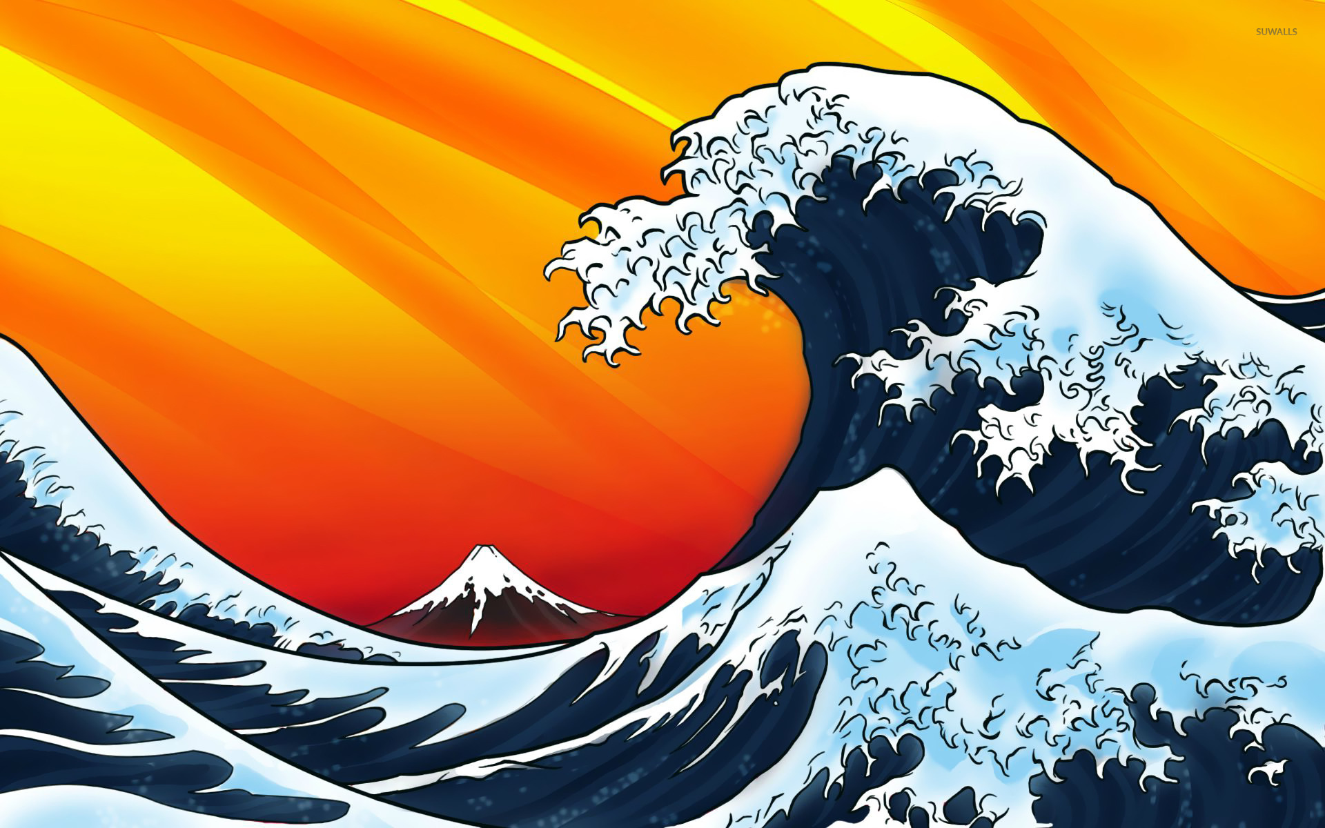 Japanese style waves wallpaper - Vector wallpapers - #14950