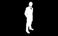 Man in a suit with bow silhouette wallpaper 2880x1800 jpg