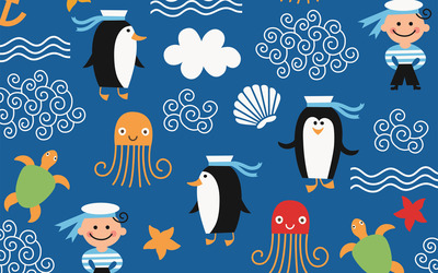 Marine pattern wallpaper