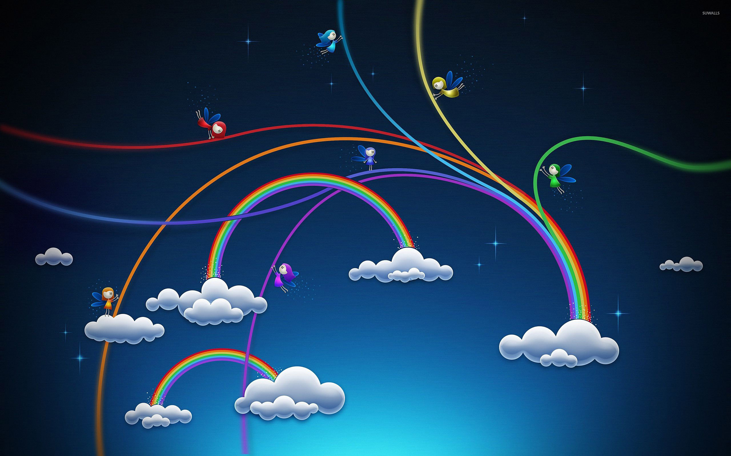 Rainbows over the clouds wallpaper - Vector wallpapers - #32046