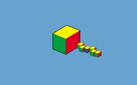 Red, yellow and green cubes wallpaper 2560x1600 jpg
