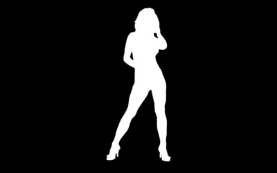 Sensual woman in high heels silhouette wallpaper