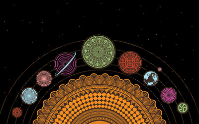 Spiral Solar System wallpaper