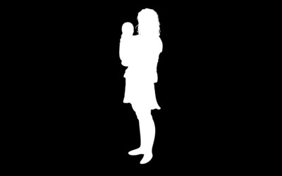Woman with a baby in her arms silhouette Wallpaper