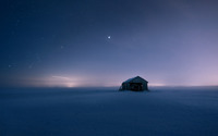 Abandoned barn in the middle of the snowy field wallpaper 1920x1200 jpg