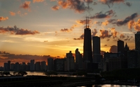 Amazing sunset clouds above Chicago wallpaper 1920x1200 jpg