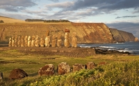 Ancient stone statues on Easter Island wallpaper 1920x1080 jpg