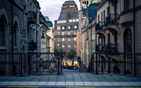Bicycle on a street in Stockholm wallpaper 1920x1200 jpg
