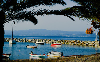 Boats in Nea Fokaia wallpaper