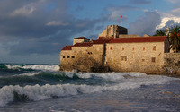 Fortress at the seashore wallpaper 2880x1800 jpg