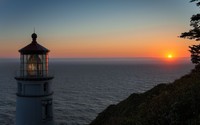 Lighthouse at sunset wallpaper 1920x1200 jpg