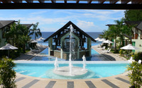 Pool resort by the ocean wallpaper 2880x1800 jpg
