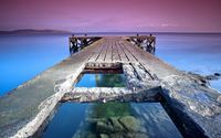 Stone pier towards the purple sunset wallpaper 1920x1080 jpg