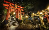 Torii in a japanese garden wallpaper 2560x1600 jpg