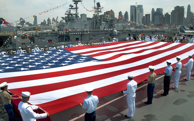 USA flag in Intrepid Sea, Air & Space Museum Wallpaper