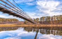 Wooden bridge across the river [2] wallpaper 2560x1600 jpg
